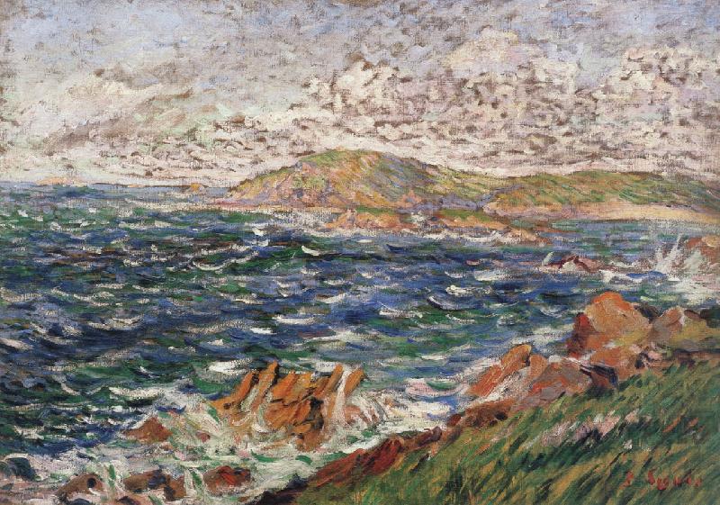 Paul Signac stiff northwest breeze oil painting picture